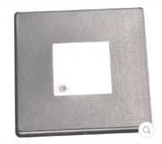 Eclairage plafonnier inox brossé NIVIDIC carré 10W avec interrupteur