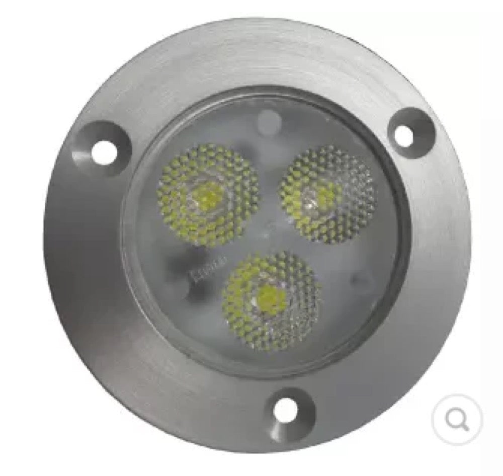 Projecteur LED encastré blanc froid 6500K 40° alu. anodisé mat 3 leds