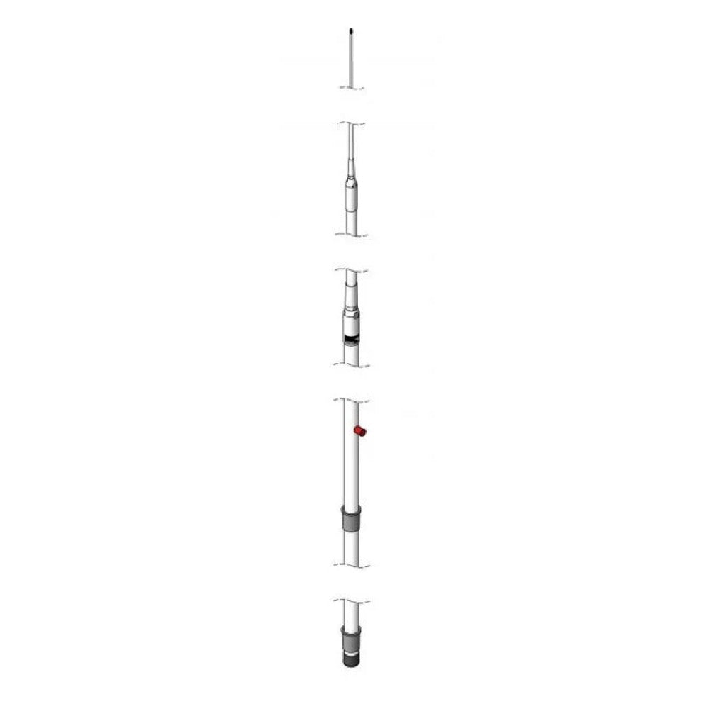 KUM803 — Antenne BLU (HF) fouet Fibre / 3 sections - 1200W - Longueur 8m -Tx/Rx - Livré sans câble