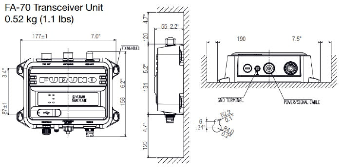 FA70 — AIS Émetteur/Récepteur Black Box classe B SOTDMA 5W/1W, splitter VHF intégré, antenne GPS