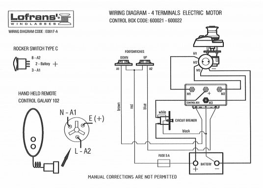 Windlass relay box for 2/4 booms 12V
