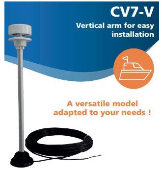 CV7V-BARO — Girouette-anémomètre à ultrason bras vertical CV7V + baromètre pour bateaux à moteur.
