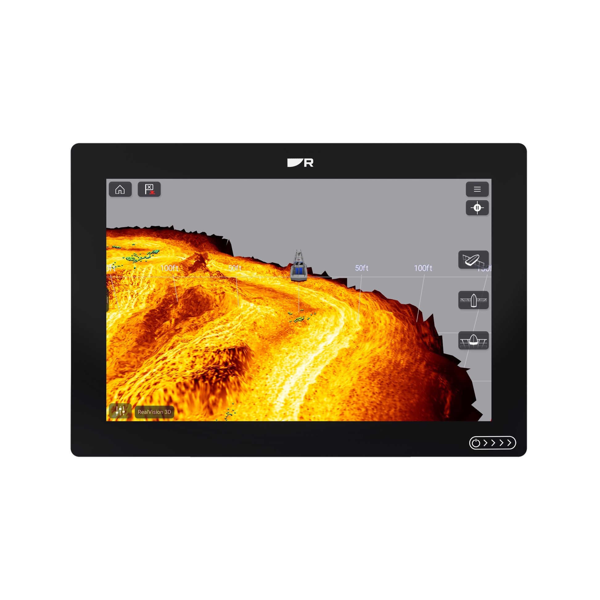 AXIOM+ 12 RV, Écran tactile 12”, sondeur 600W, Down et RV 3D intégré, Wifi, cartographie Lighthouse Europe de l'Ouest, sans sonde