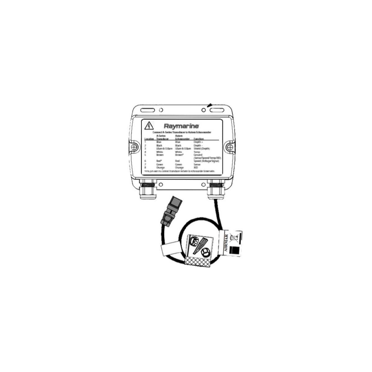 Raymarine A80644 - Boîtier d’adaptation pour sonde 7 broches Série A/Branchement direct vers AXIOM Pro RVX ou RVX1000
