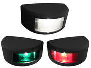 Kit feux de navigation Mantagua Navislim vertical noir 2MN pour bateau < 20m. Comprend babord, tribord et poupe.