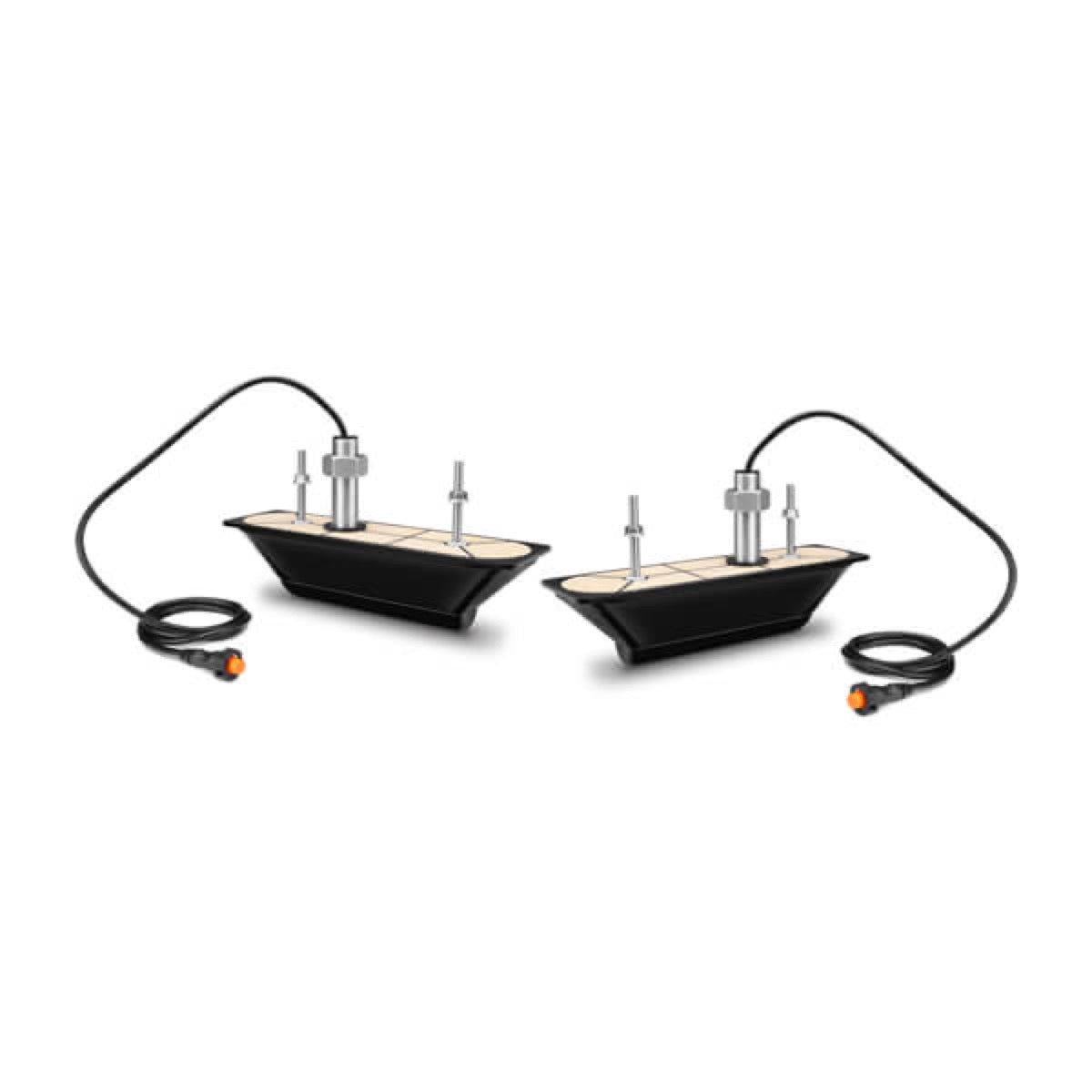 GT30-THP - Sonde traversante double inox ClearVü™/SideVü™ 500W (455/800 kHz) pour inclinaison de coque inférieures à 25° + température - (12 broches) - Garmin