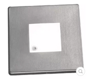 Éclairage plafonnier LED MANTAGUA NIVIDIC carré 10W en inox brossé IP67 avec interrupteur.