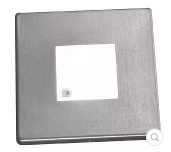 Éclairage plafonnier LED MANTAGUA NIVIDIC carré 10W en inox brossé IP67 avec interrupteur.