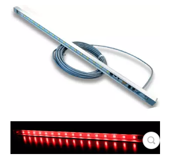 Réglette LED MANTAGUA Gavrinis rouge, 30W, étanche IP68, pour bôme ou bimini. Longueur 60cm, angle 120°.