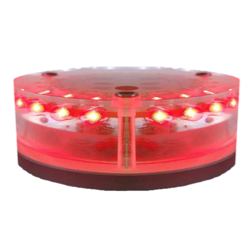 Feu plat pont MANTAGUA babord rouge 3 MN (112,5°), en aluminium et époxy.