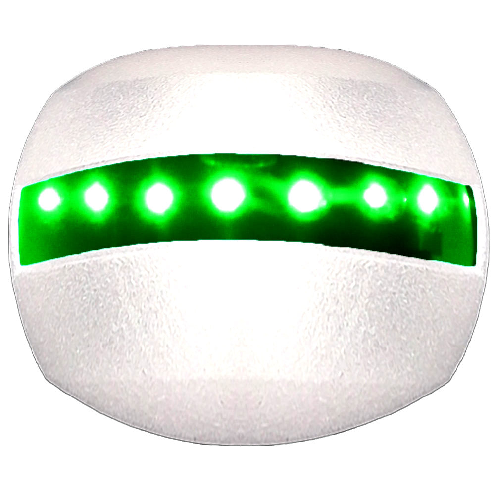 Feu de compétition Mantagua vertical tribord vert 112,5° 2MN avec cache blanc.