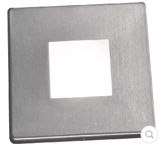 Éclairage plafonnier MANTAGUA NIVIDIC carré en inox brossé 10W. Sans interrupteur, étanche IP67, lumière blanc chaud.