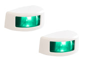 Feux de navigation MANTAGUA Navislim horizontaux (x2) verts 180°, boîtier blanc, 2MN, pour bateau < 20M.