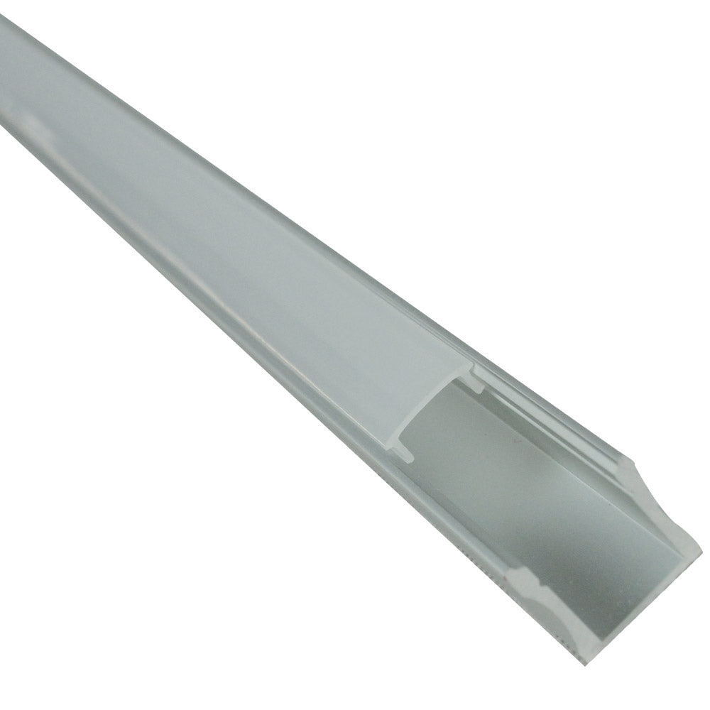 Profilé LED MANTAGUA à saillie avec verrine translucide, compatible avec tout type de ruban LED.