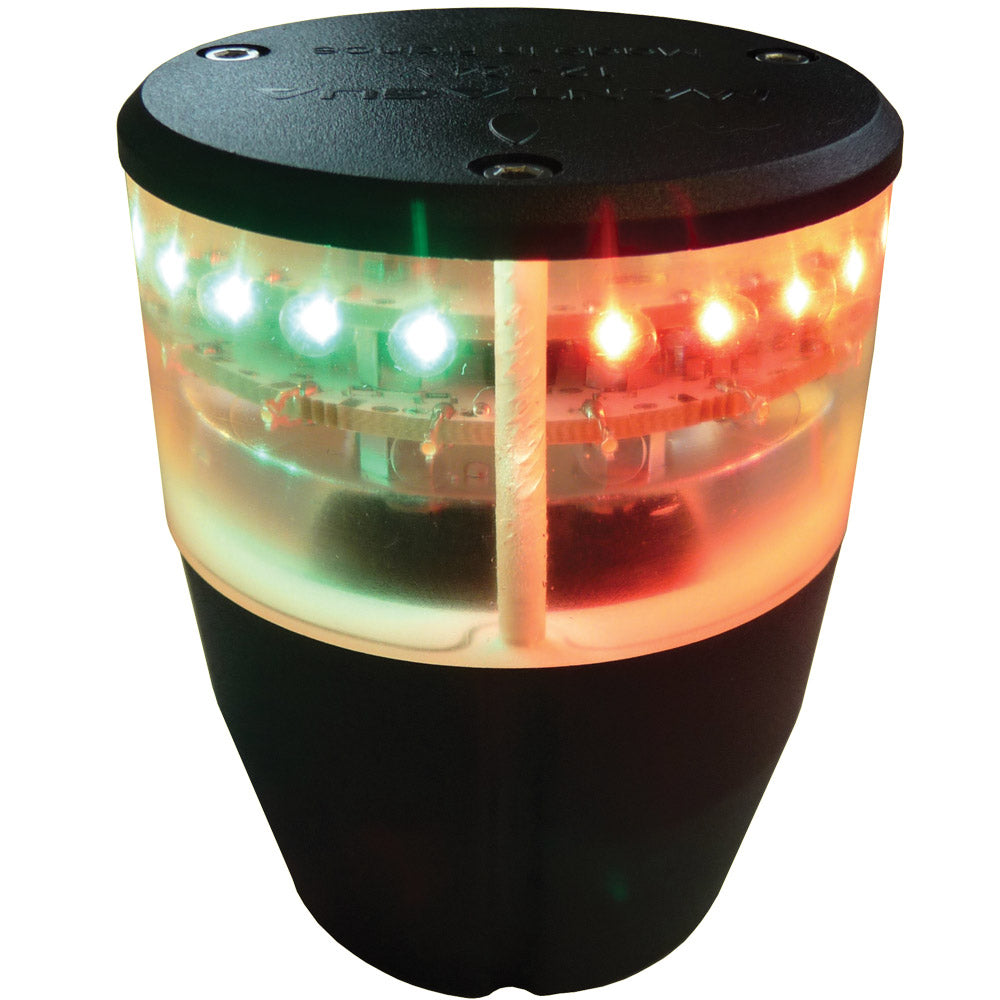 Feu de navigation MANTAGUA tricolore et mouillage, 2 milles, avec pied. Alimentation 9-30VDC, IP67. Pour bateau < 20m.