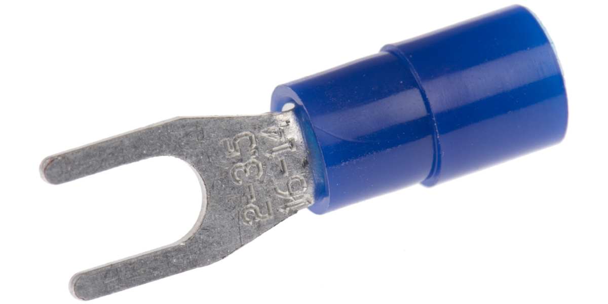 Cosse fourche 3.5mm bleue isolée