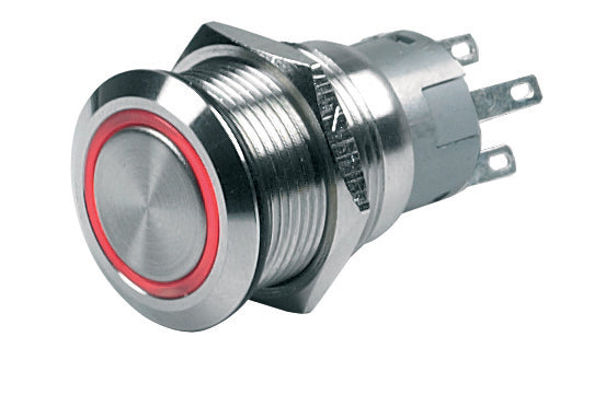 Bouton-poussoir momentané lumineux 24V rouge
