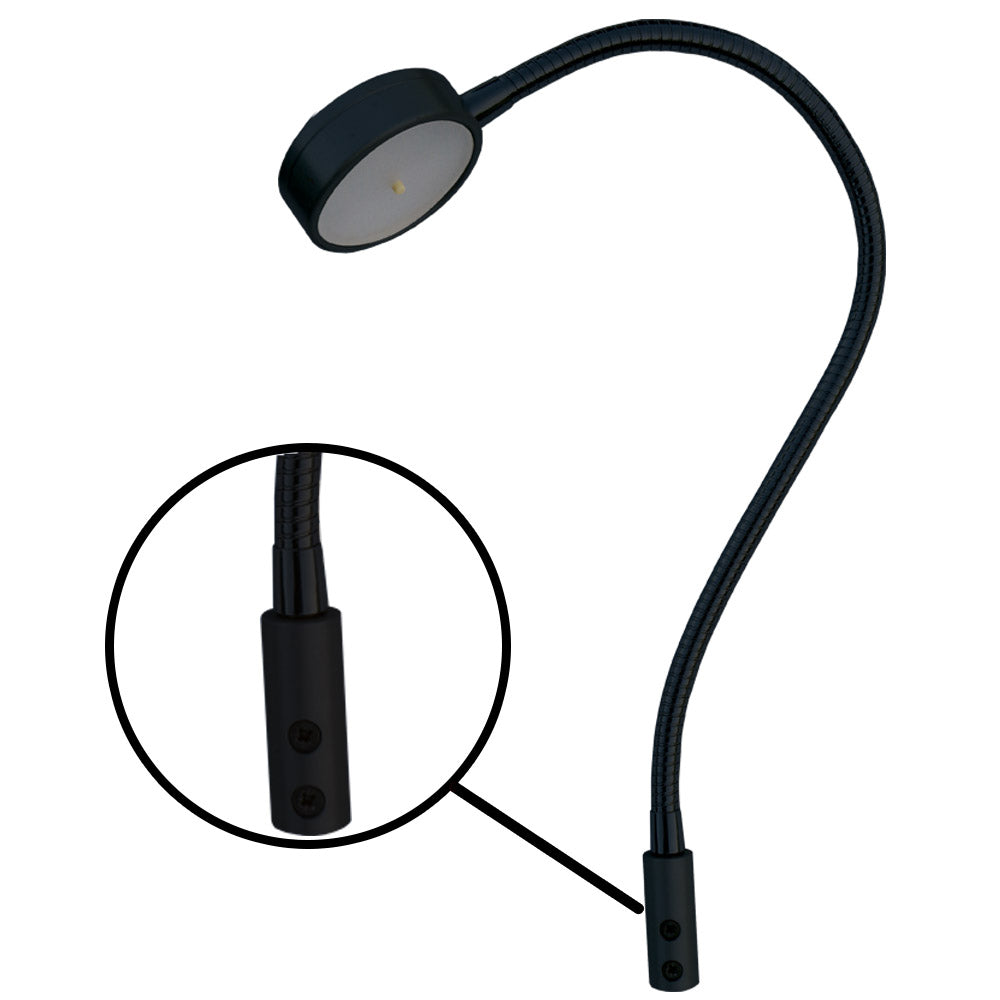 Liseuse Mantagua Glenan noir mat, avec éclairage rouge/blanc et fixation verticale.