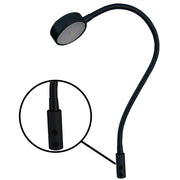 Liseuse Mantagua Glenan noir mat, avec éclairage rouge/blanc et fixation verticale.