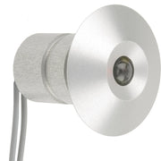 Lampe de courtoisie LED Mantagua Houat ronde en inox, lumière blanc chaud. Ø23 mm, profondeur 20 mm, IP67.
