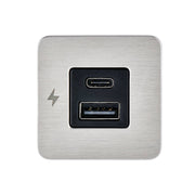 Oplader til indendørs brug USB-A / USB-C - Rustfrit stål - TILE Series