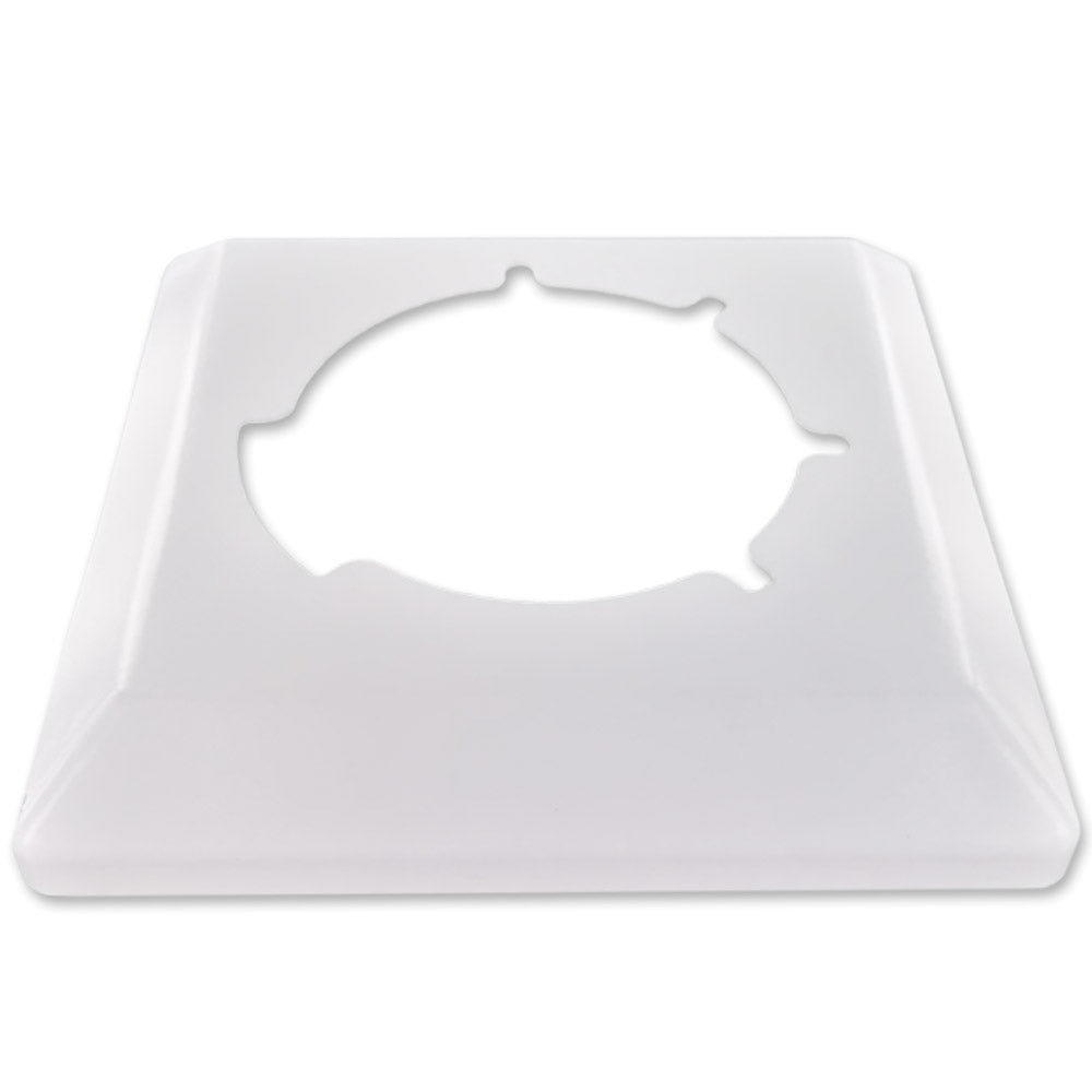Réhausse carrée MANTAGUA blanche en inox 316L pour spot en saillie.