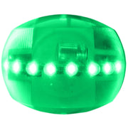 Feu latéral Mantagua vert 180° pour bateau <20m. Lumière LED plate, ronde, verte, avec base noire.