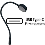 Lampe MANTAGUA Glenan rouge/blanc, fixation verticale USB C, finition noir mat.