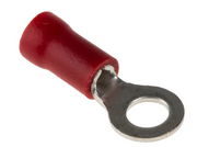 Cosses à œillet Isolé, Rouge, 1.5mm², M4, 6mm