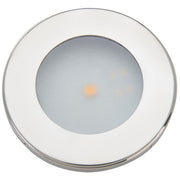 Spot LED Mantagua Tudy 20W en inox poli, design rond encastrable, lumière blanc chaud. IP67.