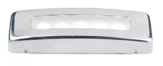 Éclairage de courtoisie Mantagua blanc neutre horizontal (01413). Lampe LED rectangulaire en inox et résine, étanche IP67, 66x19x13 mm.