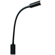 Liseuse LED MANTAGUA Yeu noire, 10W blanc chaud, fixation verticale. Bras flexible et interrupteur tactile.