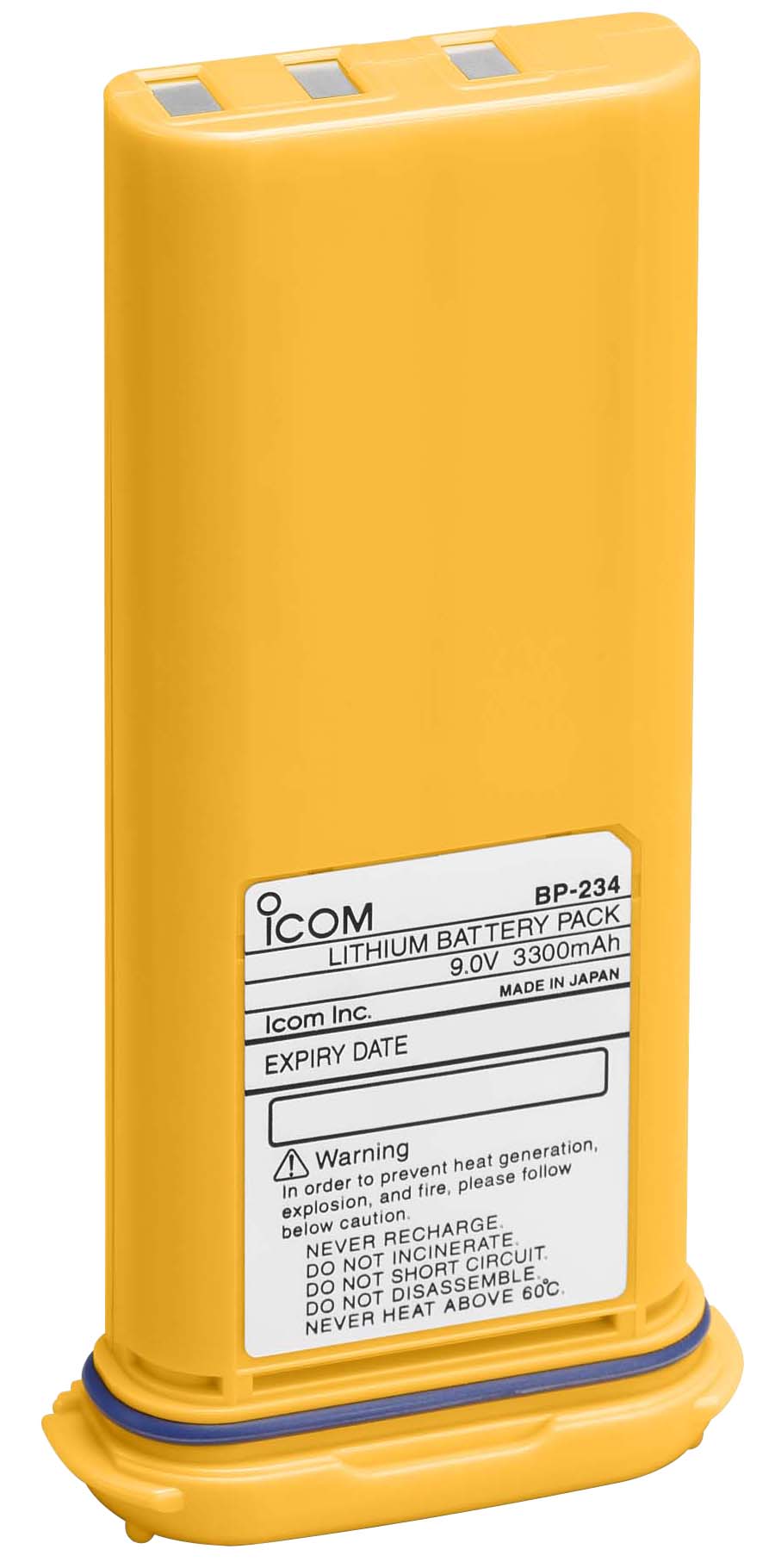 ICOM Batterie lithium 9V 3300mAh 30Wh jaune