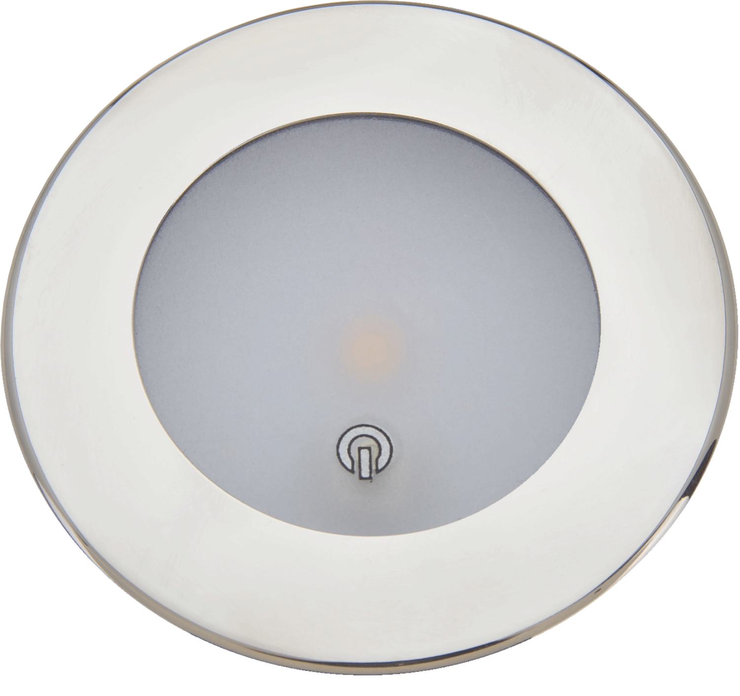 Spot LED encastré MANTAGUA Capri ultra fin en inox poli, 10W, étanche IP67, avec interrupteur poussoir.