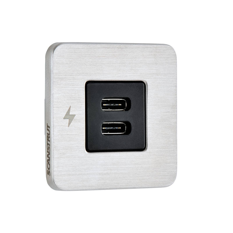 Chargeur pour intérieur USB-C / USB-C - Acier inoxydable - TILE Series