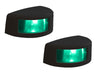 Paire de feux de navigation Mantagua Navislim horizontaux noirs, verts 180° pour bateau < 20m, 2MN, IP67.