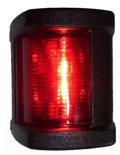 Feu de navigation latéral LED MANTAGUA, rouge babord, 1 mille nautique, pour bateau de moins de 12 m. Modèle classique.