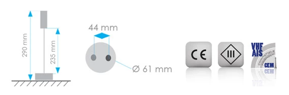 Lampe de table à carte MANTAGUA Yeu noire, pour la navigation marine.