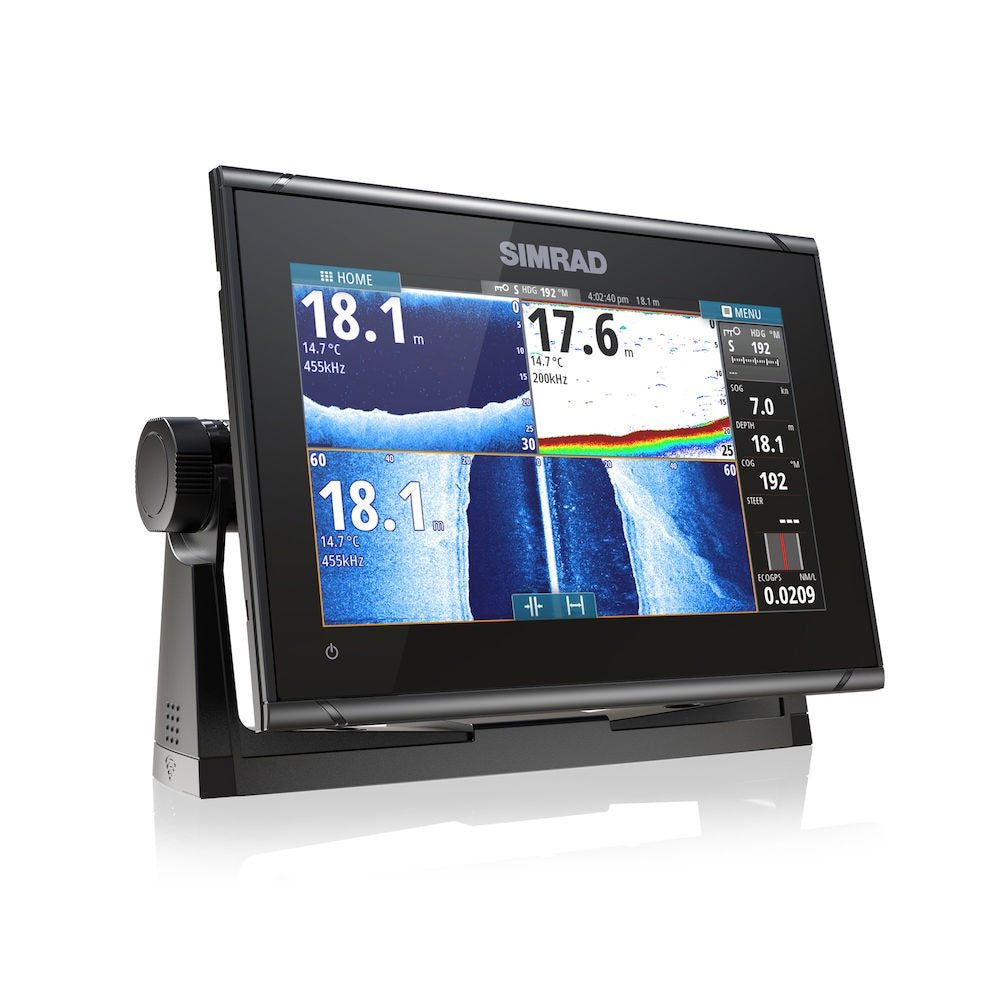 Simrad GO9 XSE avec sonde HDI – vue de trois quarts