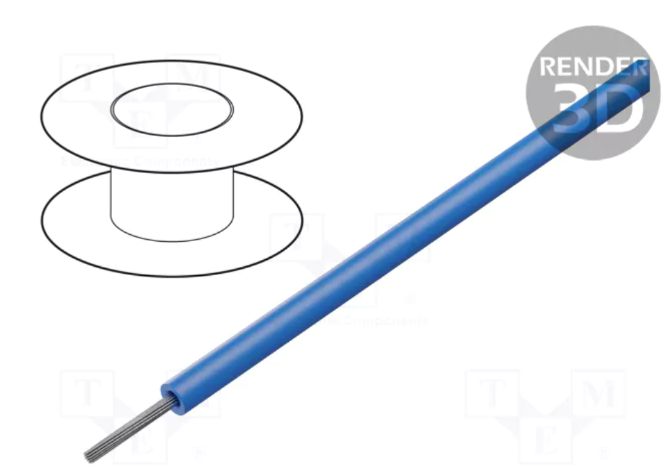 Câble étamé 1mm² bleu