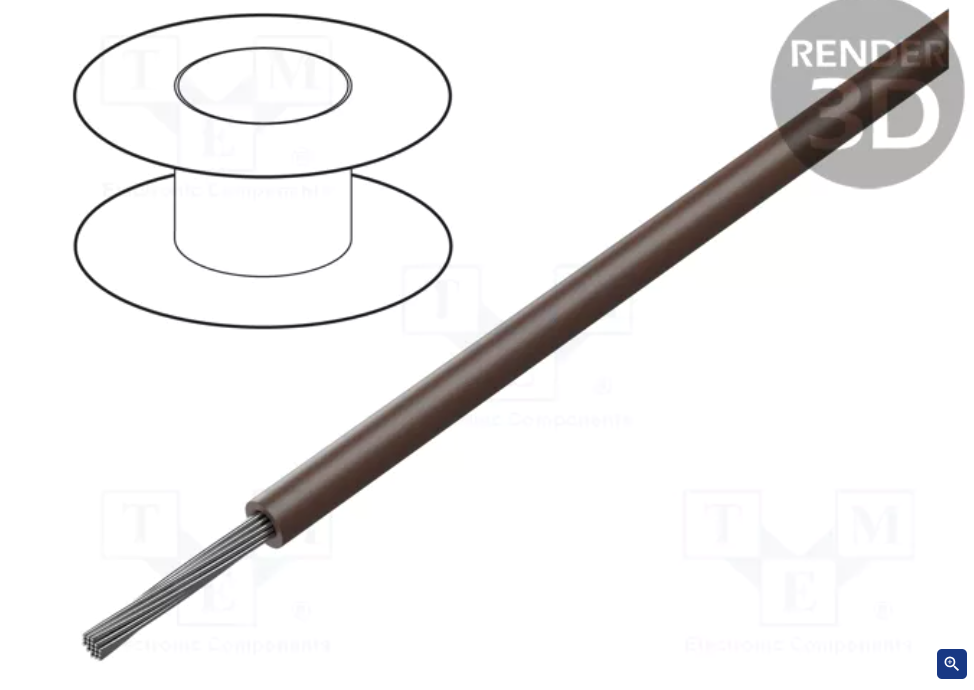 Câble étamé 1mm² brun