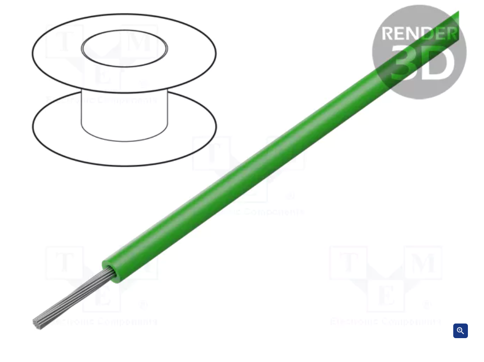 Câble étamé 1mm² vert