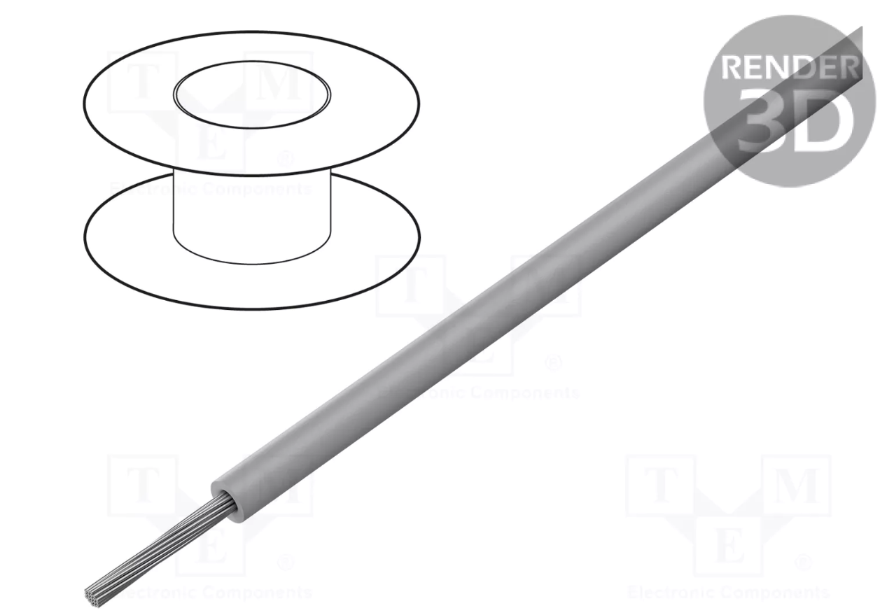 Câble étamé 1mm² gris