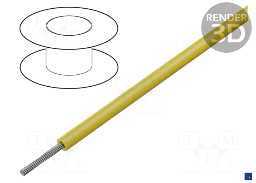 Câble étamé 1mm² jaune