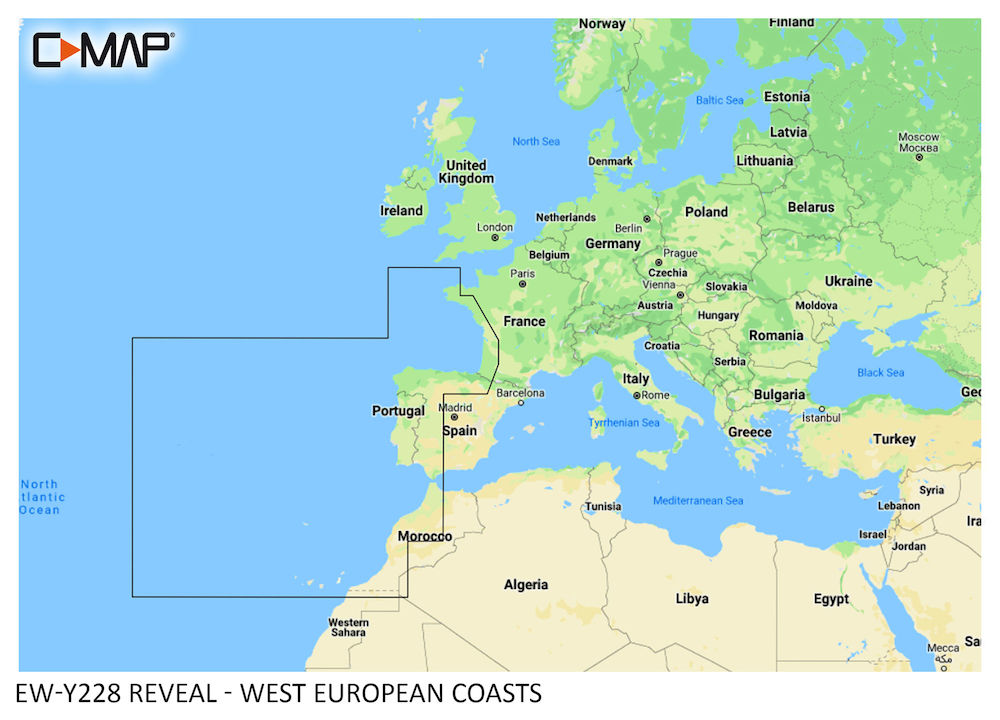 Carte REVEAL™ côtes Ouest de l'Europe