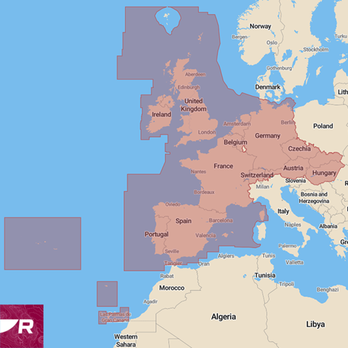 Western Europe LightHouse Chart
