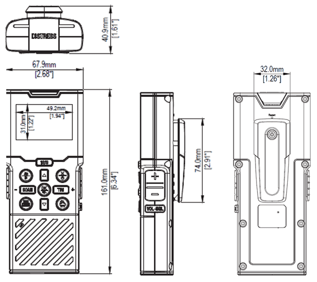 Wireless handset for RS40 VHF
