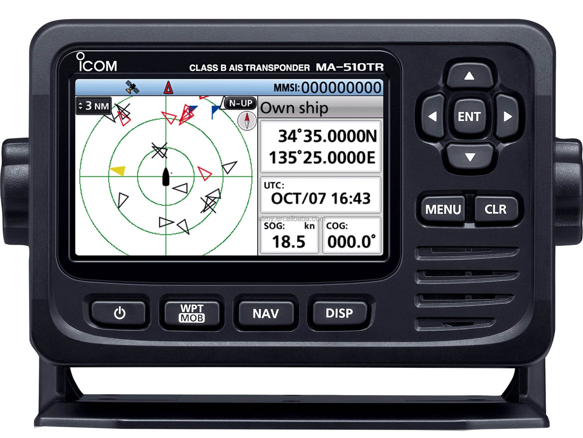 ICOM MA-510TR IPX7 Grade Class B AIS Transponder with Wide Viewing-Angle  Color TFT LCD Marine Transceiver