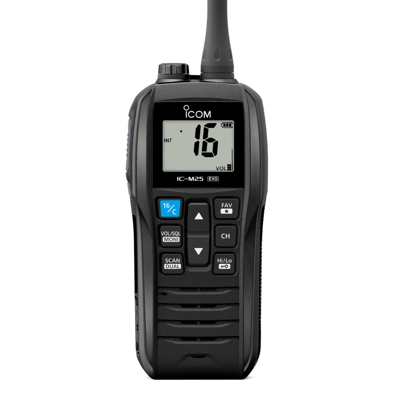 ICOM M25 EVO Hand Held VHF Radio - Black USB-C Charging